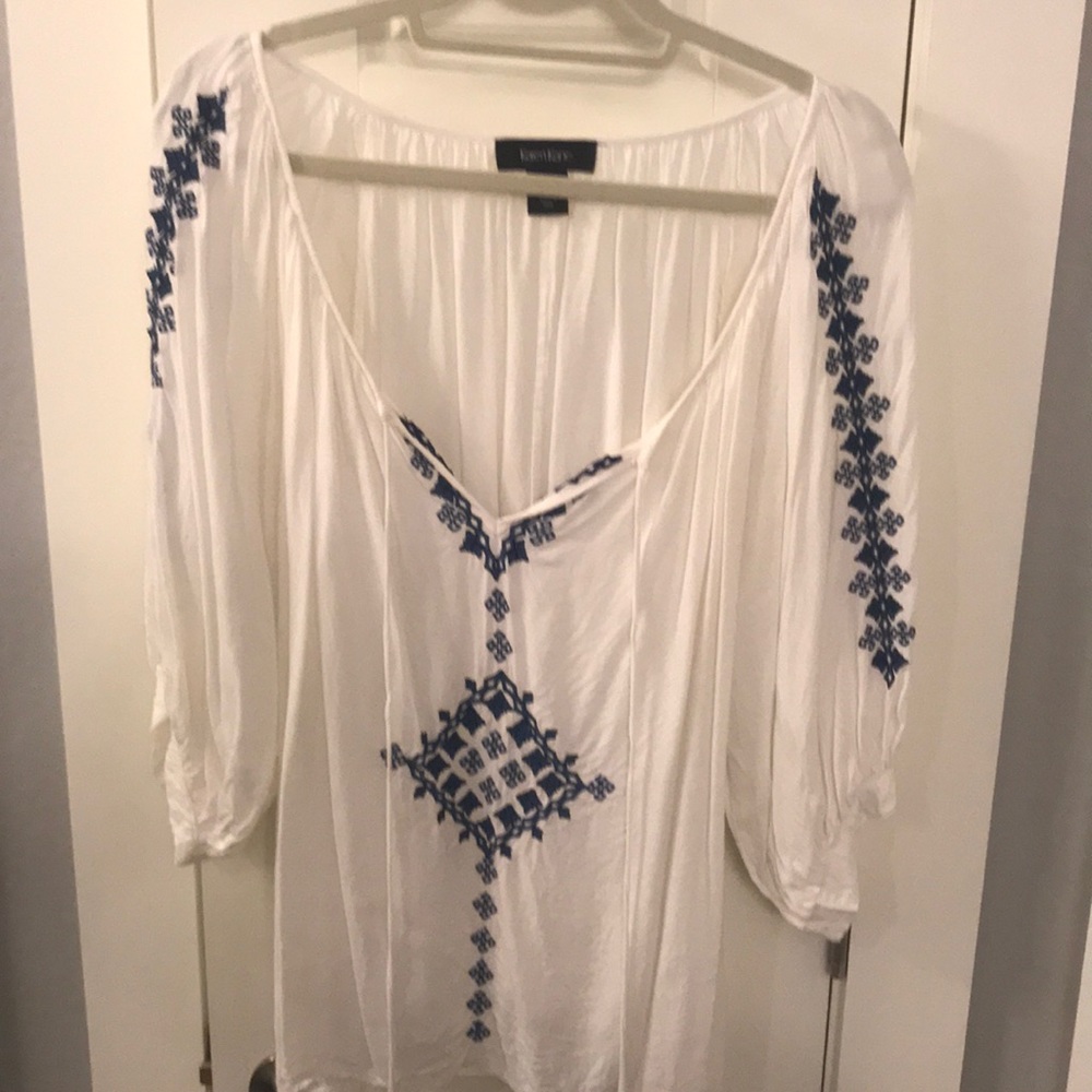 Embroidered Karen Kane top